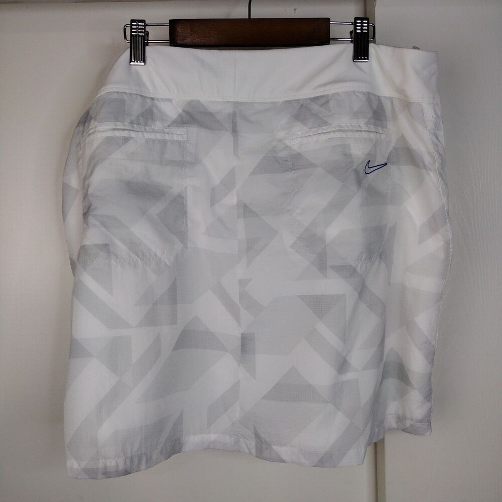 Nike Golf Tour Performance Tennis Skirt Womens Sz L White Grey Two Layer 456161 - Picture 4 of 9